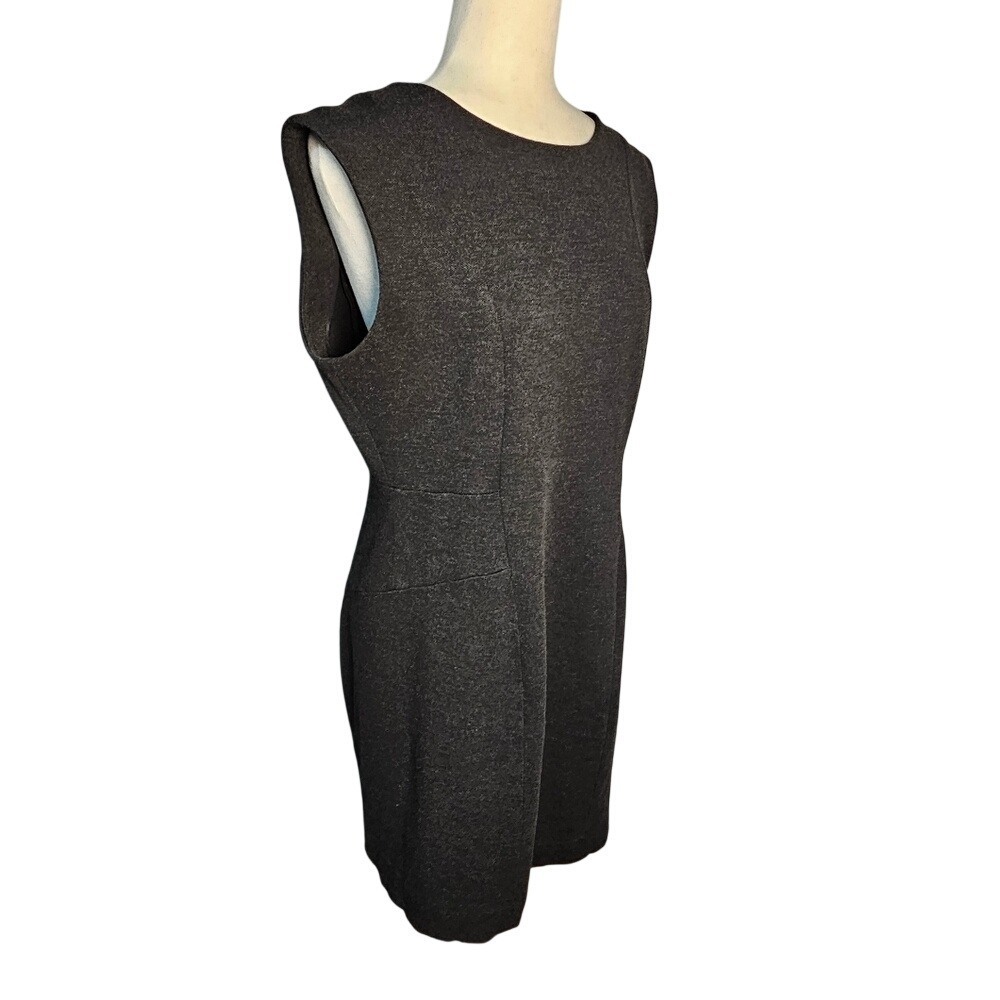 M.M. Lafleur Charcoal Gray Sleeveless Viscose Sheath Dress SZ 14 Business Career